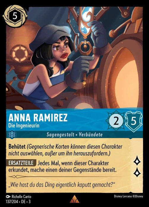 Lorcana Die Tintenlande 3-137 R Anna Ramirez Saphir