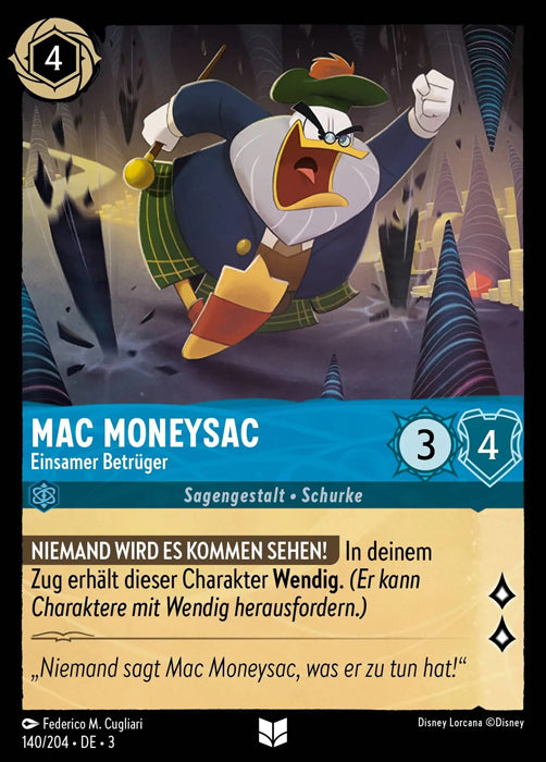 Lorcana Die Tintenlande 3-140 UC Mac Moneysac Saphir