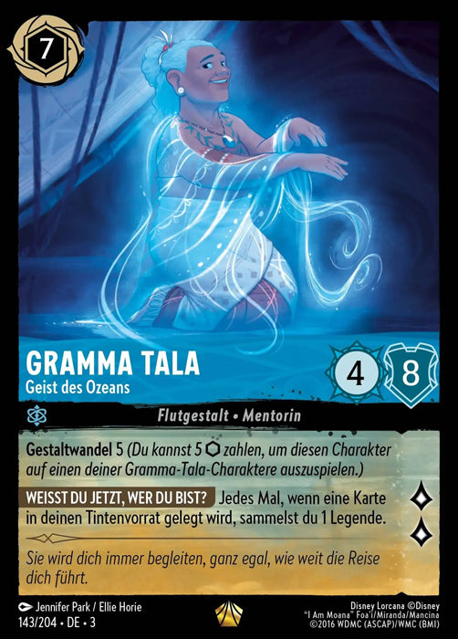 Lorcana Die Tintenlande 3-143 L Gramma Tala Saphir