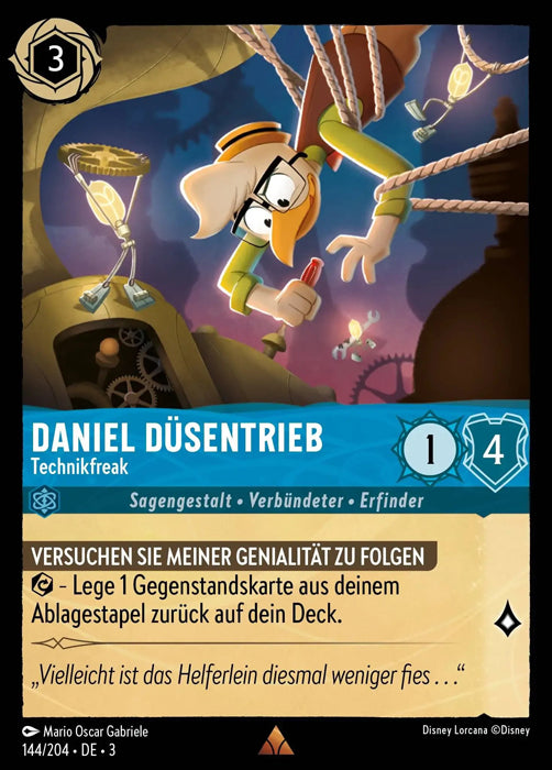 Lorcana Die Tintenlande 3-144 R Daniel Düsentrieb Saphir