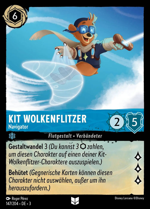 Lorcana Die Tintenlande 3-147 UC Kit Wolkenflitzer Saphir
