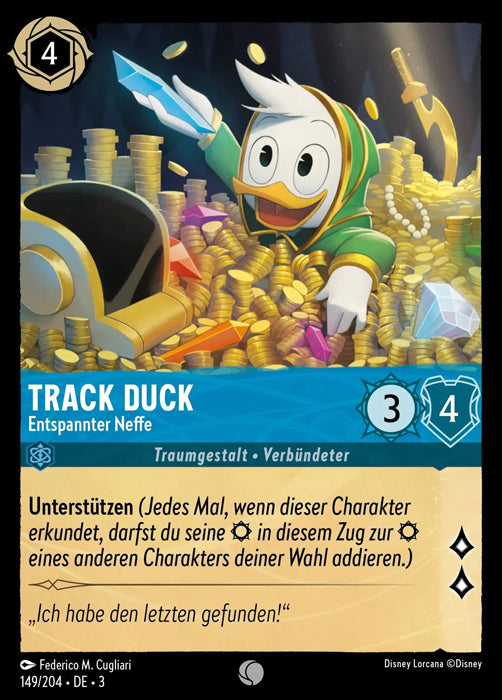 Lorcana Die Tintenlande 3-149 C Track Duck Saphir
