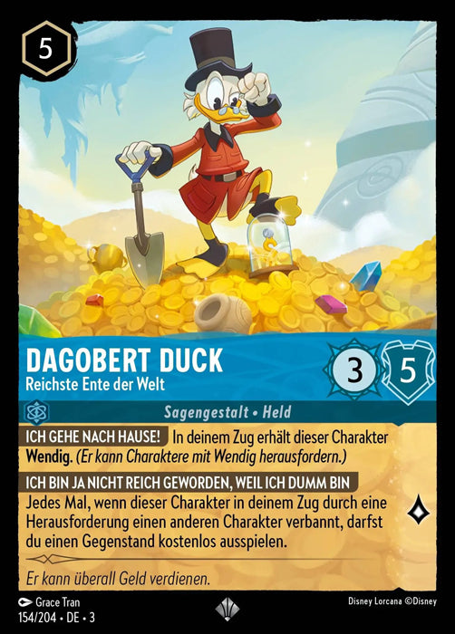 Lorcana Die Tintenlande 3-154 SR Dagobert Duck Saphir