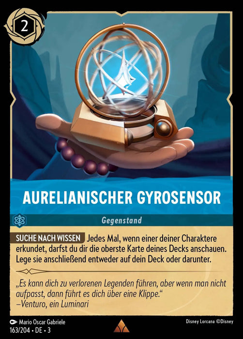 Lorcana Die Tintenlande 3-163 R Aurelianischer Gyrosensor Saphir