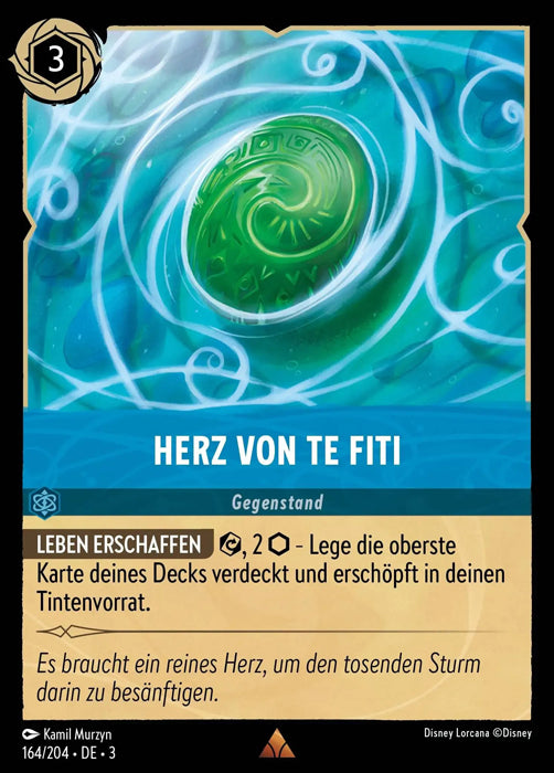 Lorcana Die Tintenlande 3-164 R Herz von Te Fiti Saphir