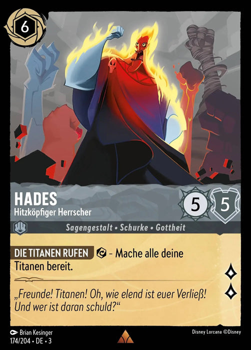 Lorcana Die Tintenlande 3-174 R Hades Stahl
