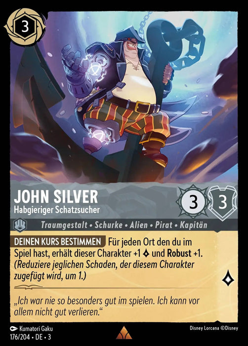 Lorcana Die Tintenlande 3-176 R John Silver Stahl