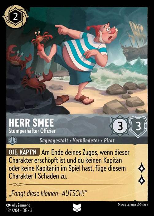 Lorcana Die Tintenlande 3-184 UC Herr Smee Stahl