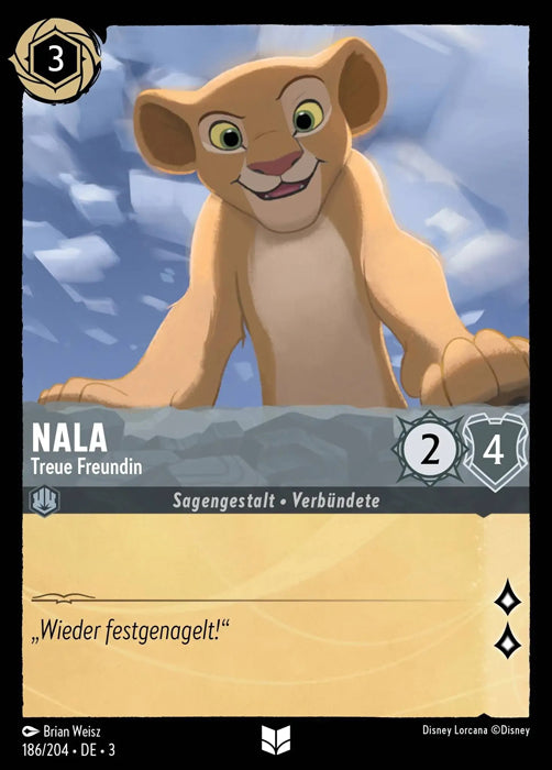 Lorcana Die Tintenlande 3-186 UC Nala Stahl
