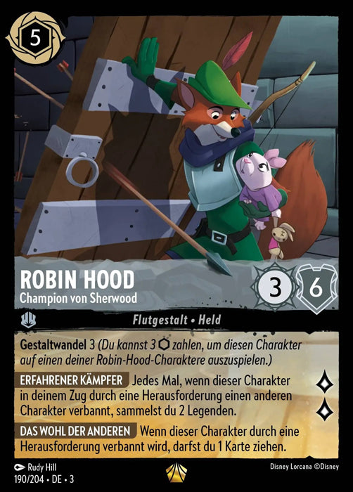Lorcana Die Tintenlande 3-190 L Robin Hood Stahl