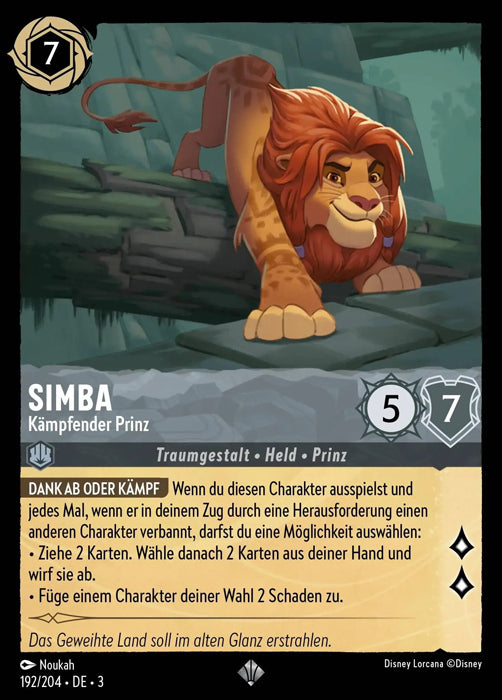 Lorcana Die Tintenlande 3-192 SR Simba Stahl