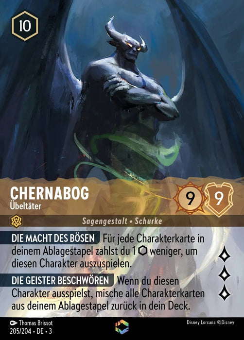 Lorcana Die Tintenlande 3-205 Verzaubert Chernabog Bernstein