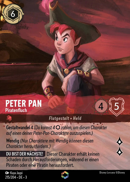 Lorcana Die Tintenlande 3-215 Verzaubert Peter Pan Rubin
