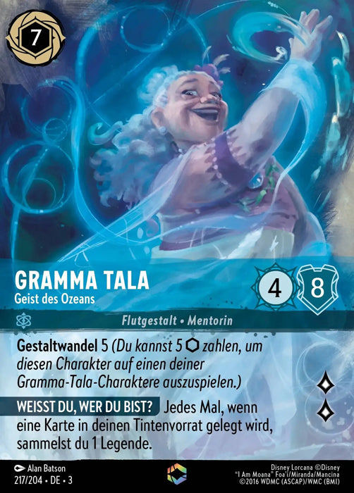 Lorcana Die Tintenlande 3-217 Verzaubert Gramma Tala Saphir