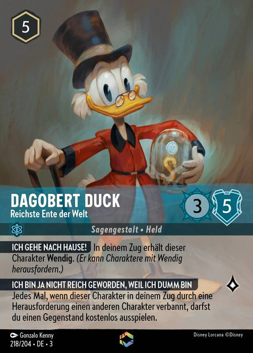 Lorcana Die Tintenlande 3-218 Verzaubert Dagobert Duck Saphir