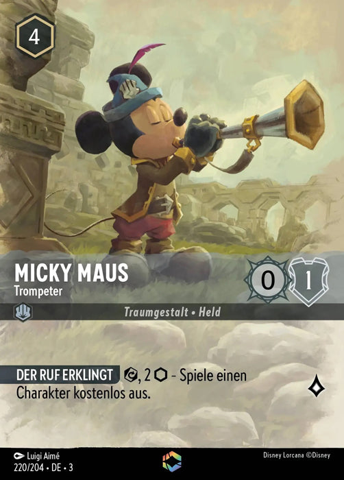 Lorcana Die Tintenlande 3-220 Verzaubert Micky Maus Stahl