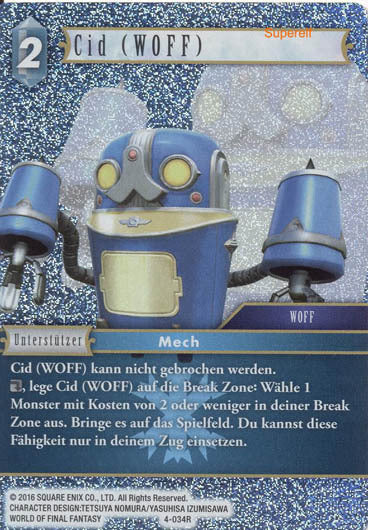 Final Fantasy Opus 4-034 R Cid (WOFF) Eis