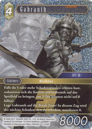 Final Fantasy Opus 5-078 R Gabranth Erde