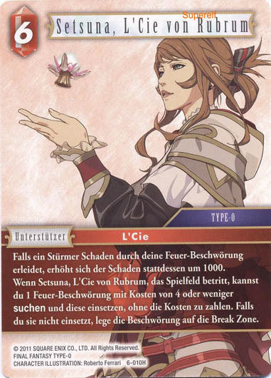 Final Fantasy Opus 6-010 H Setsuna, L'Cie von Rubrum Feuer