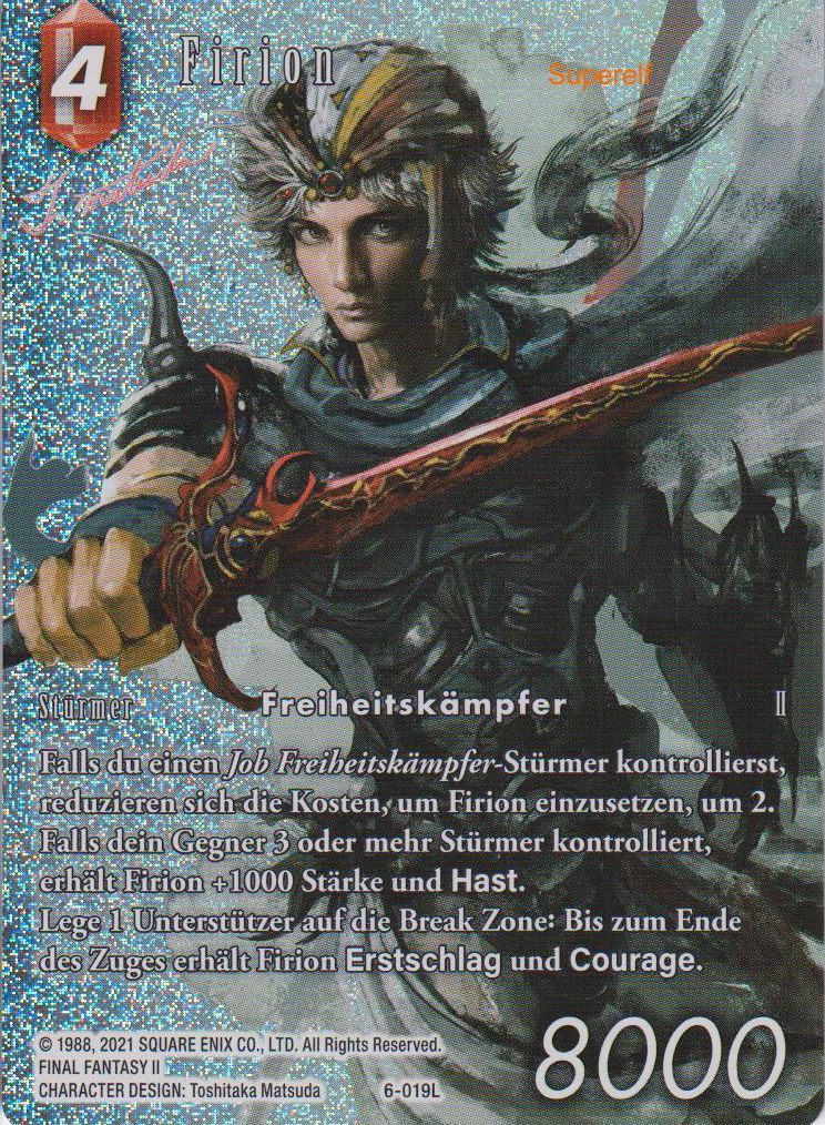 Final Fantasy 6-019L Firion Full Art Premium - Legacy Karte aus OPUS 17