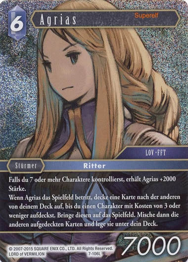 Final Fantasy Opus 7-106 L Agrias Wasser