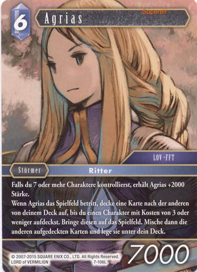 Final Fantasy Opus 7-106 L Agrias Wasser