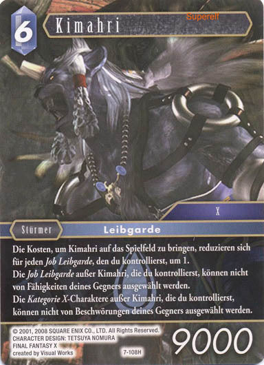 Final Fantasy Opus 7-108 H Kimahri Wasser
