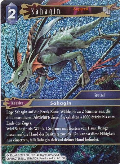 Final Fantasy Opus 7-110 C Sahagin Wasser