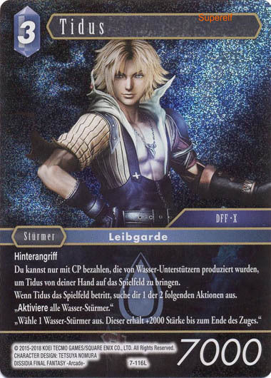 Final Fantasy Opus 7-116 L Tidus Wasser