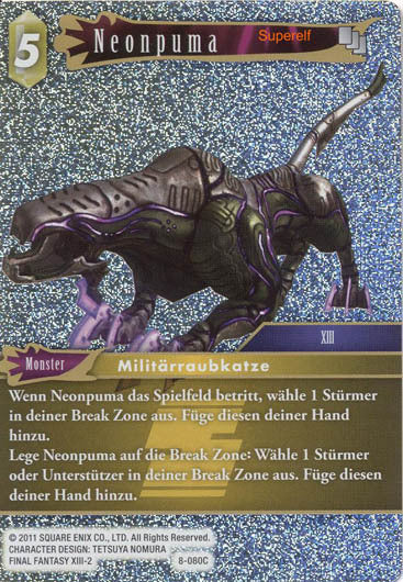 Final Fantasy Opus 8-080 C Neonpuma Erde