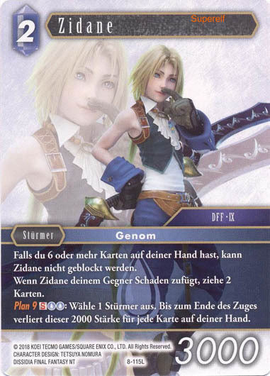 Final Fantasy Opus 8-115 L Zidane Wasser