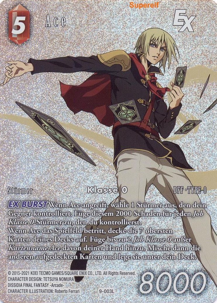 Final Fantasy 9-003L Ace Full Art Premium - Legacy Karte aus OPUS 15