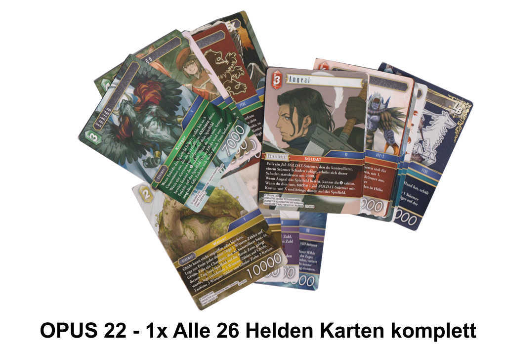 OPUS 22 - 1x Alle 26 Helden Karten komplett