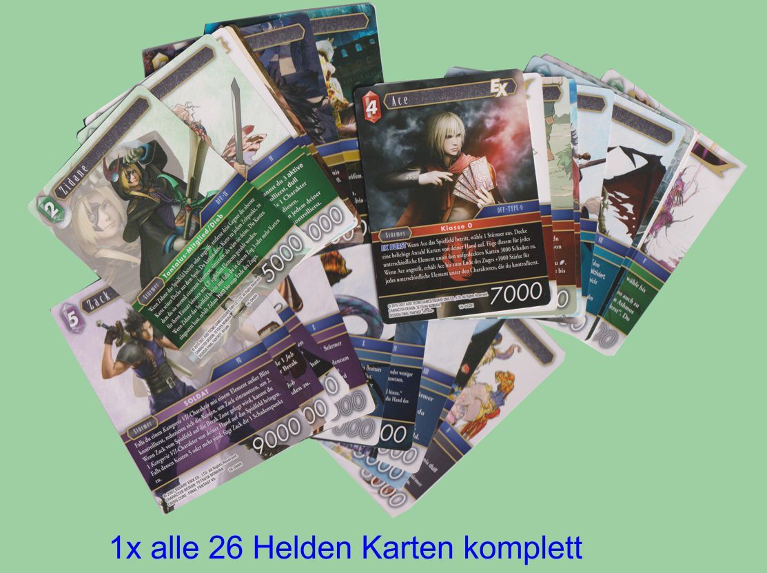 OPUS 16 - 1x Alle 26 Helden Karten komplett