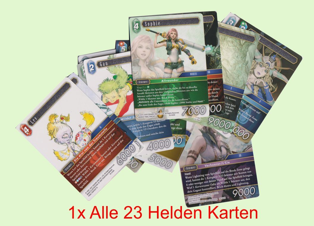 OPUS 19 - 1x Alle 23 Helden Karten komplett