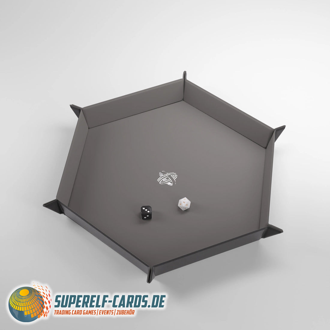 Gamegenic - Magnetic Dice Tray XL - Hexagonal - Black / Gray