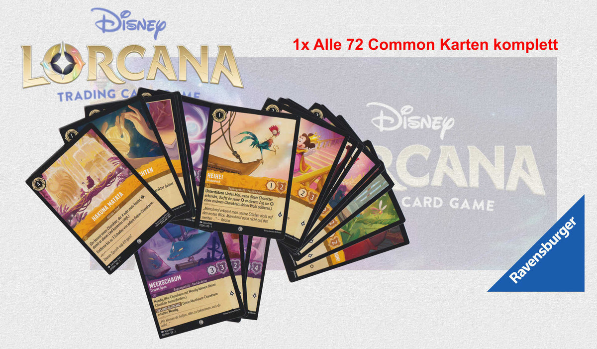 Lorcana - Das 1. Kapitel deutsch - 1x Alle 72 Common Karten Non-Foil komplett