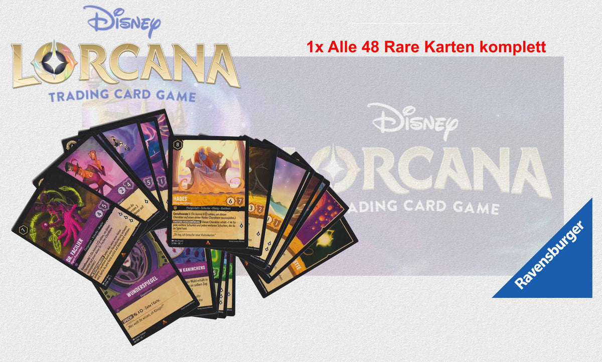 Lorcana - Das 1. Kapitel deutsch - 1x Alle 48 Rare Karten NON-Foil komplett