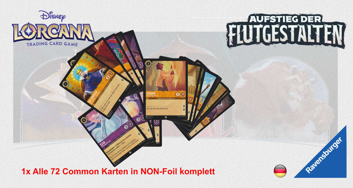 Lorcana - Aufstieg d. Flutgestalten deutsch - 1x Alle 72 Common Karten Non-Foil komplett