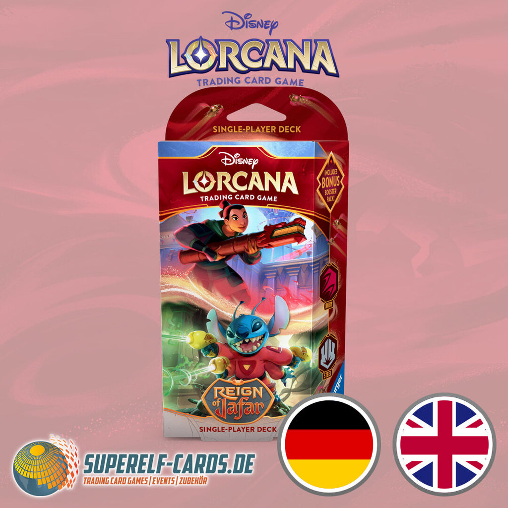 Disney Lorcana - Domäne von Dschafar - Starter Deck Rubin / Stahl EN / DE