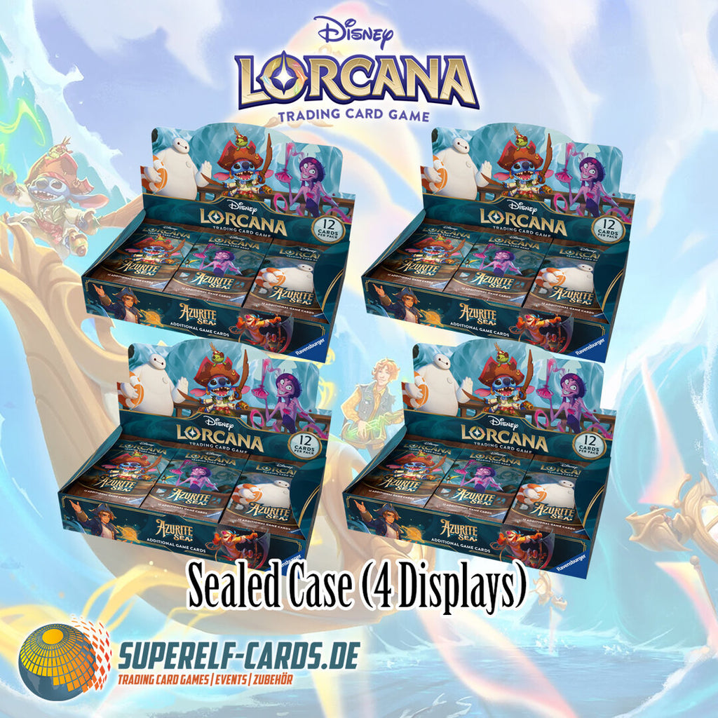 Lorcana - Azurblaues Meer / Azurite Sea - Sealed Case (4 Displays) DE / EN