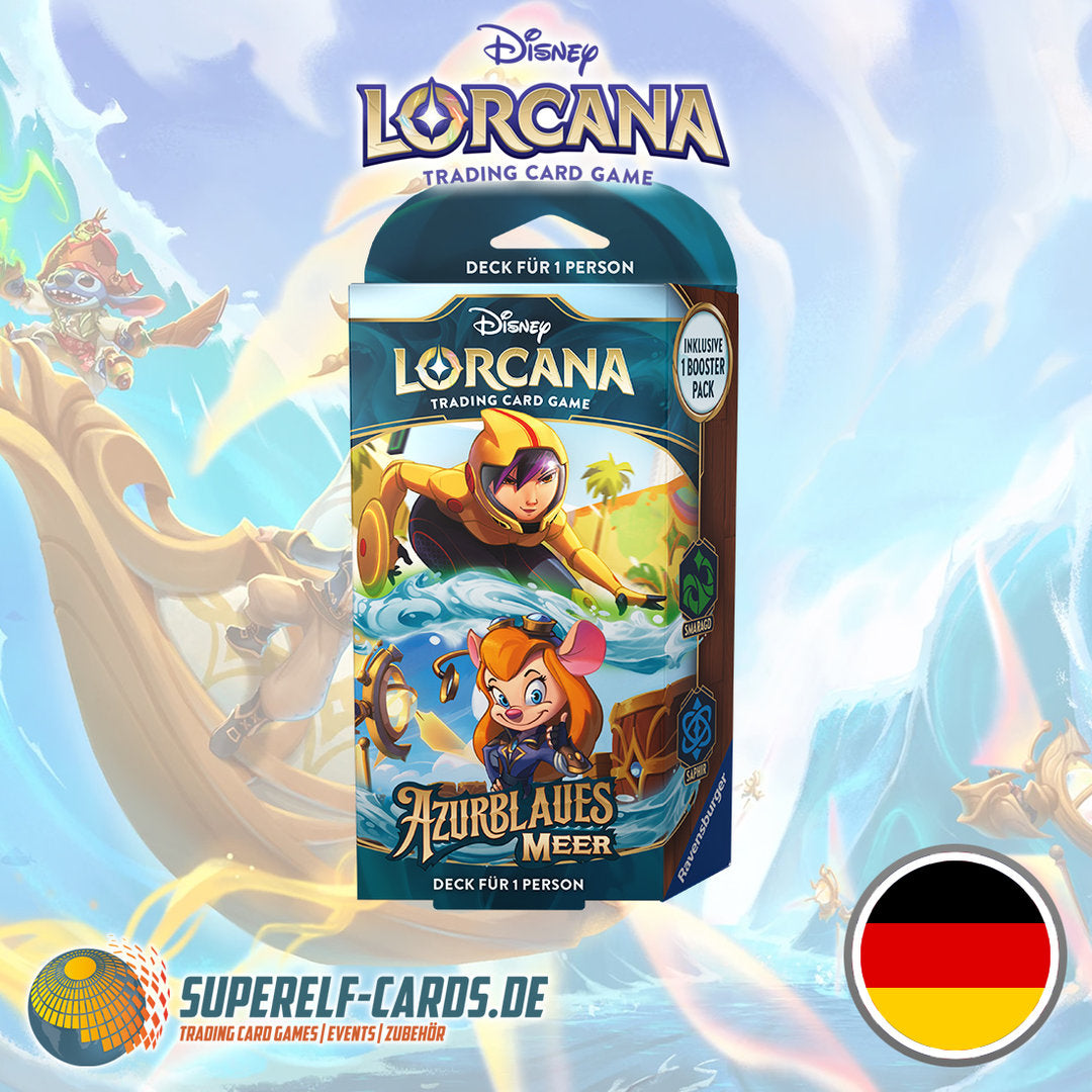 Disney Lorcana - Azurblaues Meer - Starter Deck Smaragd / Saphir EN / DE