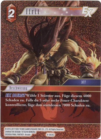 Final Fantasy Opus 4-003 C Ifrit Feuer