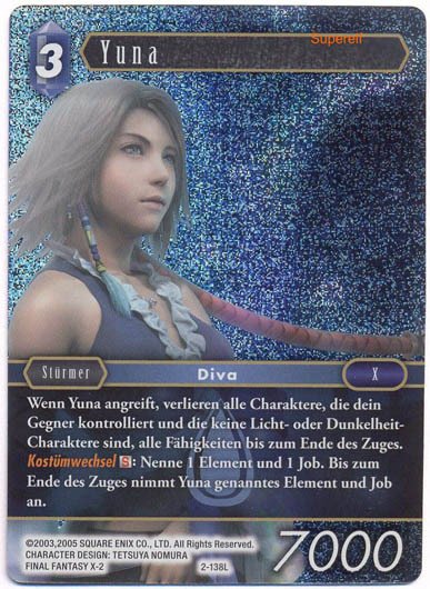 Final Fantasy Opus 2-138 L Yuna Wasser