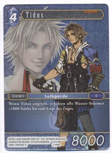 Final Fantasy Opus 1-164 R Tidus Wasser