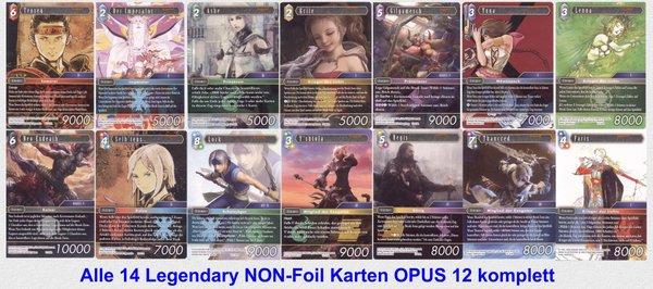 OPUS 12 - 1x Alle 14 Legendary Karten NON-Foil komplett