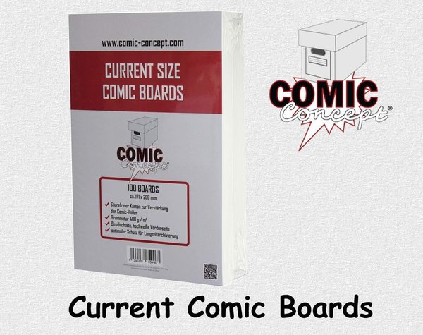 Comic-Concept - 100 Comic Book Backing Boards - Current - Beschichtet