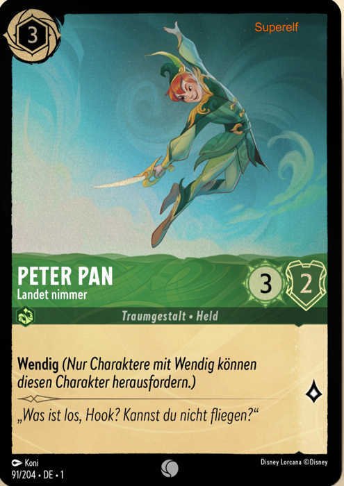 Lorcana Kapitel 1-091 C Peter Pan Smaragd