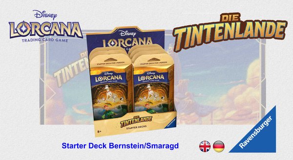Disney Lorcana TCG - Starter Bernstein/Smaragd - Die Tintenlande - dt./engl. VV f.d. 08.03.2024